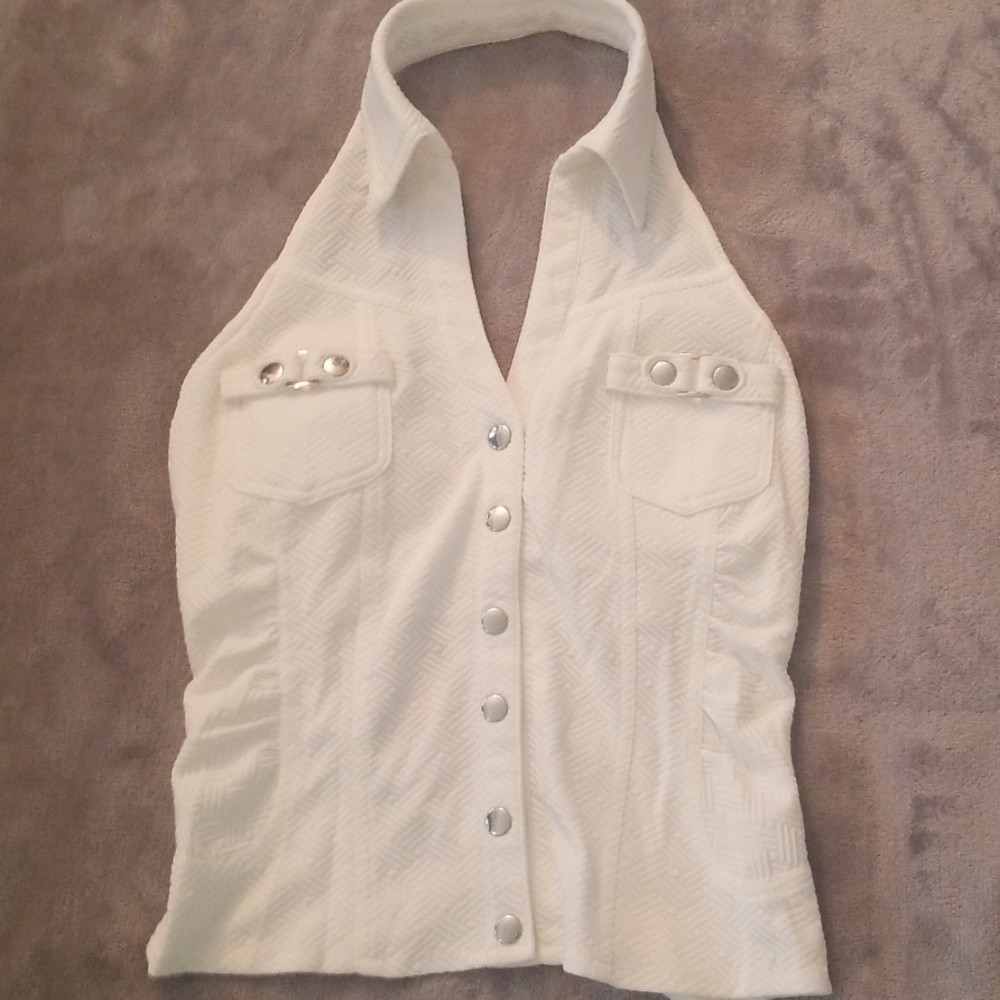 White Snap Tank Top